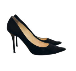 Alternative view of Jimmy Choo Abel Women's Black Suede Pointed Toe Stiletto Heels Pumps Size 38.5