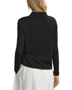 Alternative view of Jenni Kayne Grayson Black Lightweight Wool Polo Sweater Top Small