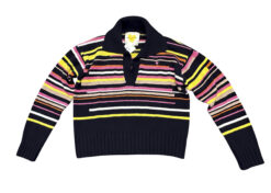 Alternative view of Kerri Rosenthal NWT Sydney Striped Cashmere Blend Pullover Polo Sweater XS