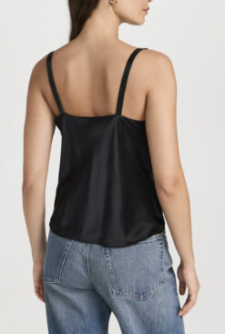 Alternative view of L'Agence NWT Lux Buckle Strap Black Silk Cowl Tank Top Blouse XXS $250