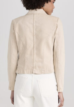 Alternative view of L’AGENCE Wayne Double-Breasted Denim Jacket Gold Anchor Buttons Beige XS