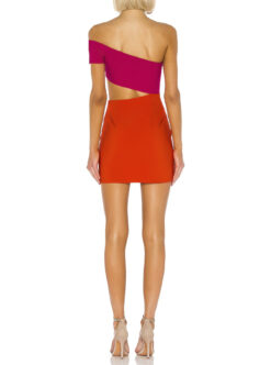 Alternative view of Lovers + Friends NWT Rowan Mini Dress Women's Pink Red Cut-Out Off Shoulder Small