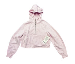 Alternative view of Lululemon NWT Meadowsweet Pink Oversized Half Zip Scuba Hoodie Sweatshirt XS/S