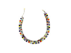 Maison Irem Bilbao Rainbow Beaded 18k Gold Clasp Necklace