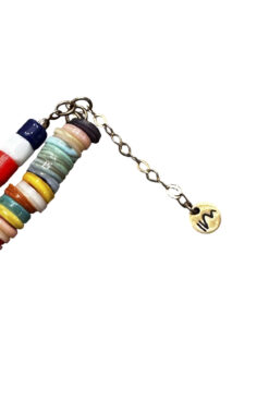 Alternative view of Maison Irem Bilbao Rainbow Beaded 18k Gold Clasp Necklace