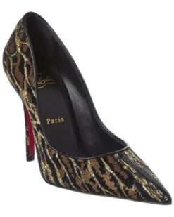 Alternative view of Christian Louboutin MISS Z OCELOT 100 Sequin Leopard Heels Pumps Shoes $1695