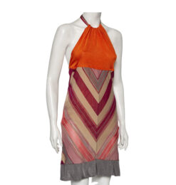 Alternative view of Missoni Chevron Jacquard Knit Sleeveless Halter Desiner Mini Dress 36 Italy