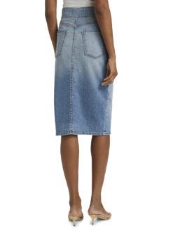 Alternative view of Ramy Brook Karter Blue Stretch Denim Midi Skirt Size 27 $325