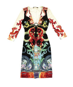 Alternative view of Roberto Cavalli Rare Vintage Serpentine Signed Jersey Midi Dress Size 38