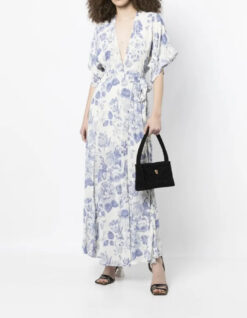 Alternative view of Reformation Winslow Lucerne Floral Kimono Sleeve Maxi Wrap Dress Size XS