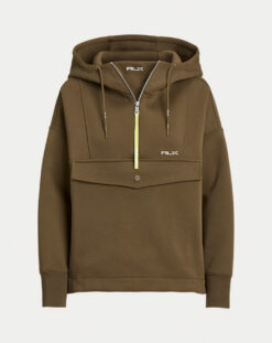 RLX Ralph Lauren Brown Embroidered Logo Double Knit Hoodie Sweatshirt Small