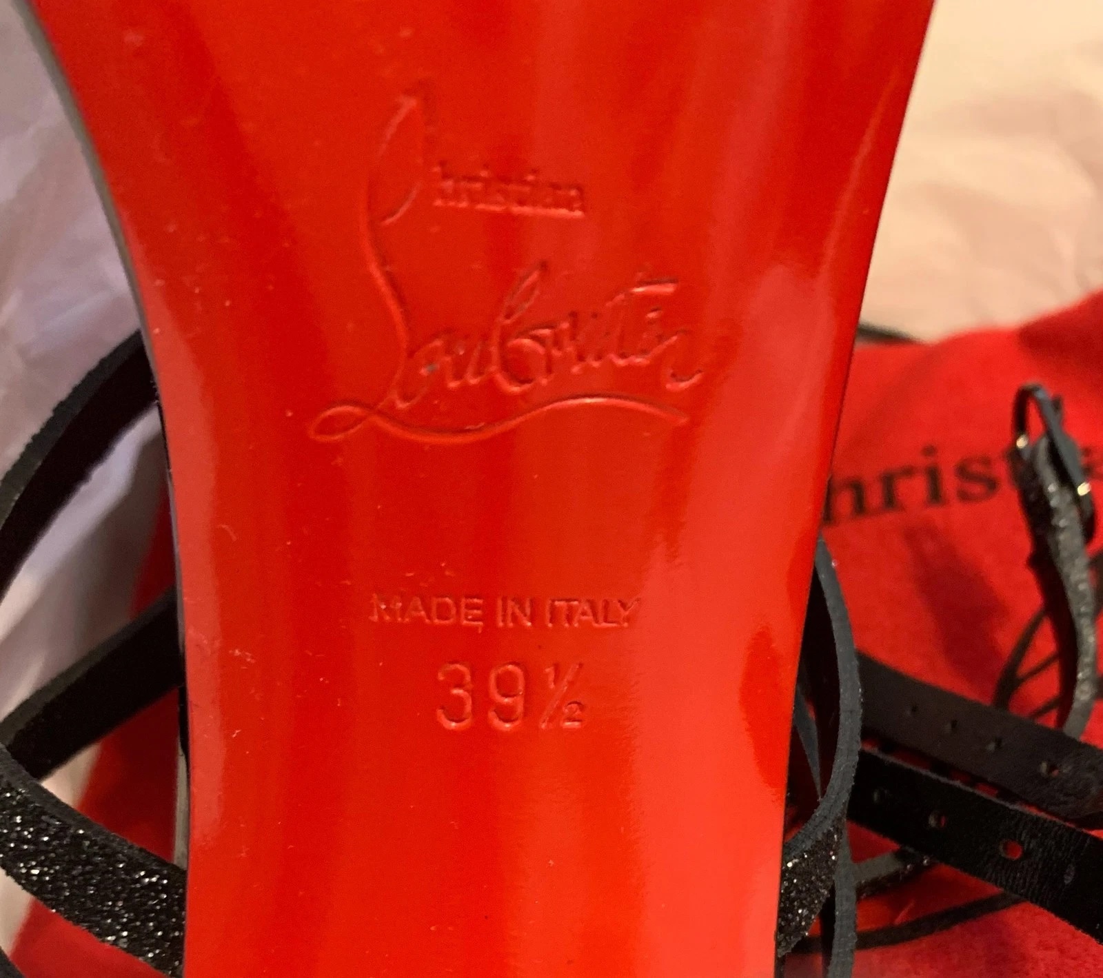 Christian Louboutin NIB Renee 100 Glitter Caged Ankle Strap Heels Sandals 39.5 - Image 5