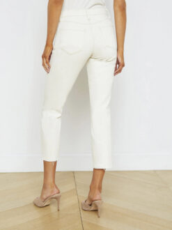 Alternative view of L'Agence NWT Sada High Rise Cropped Slim Jeans Size 24 Macadamia White