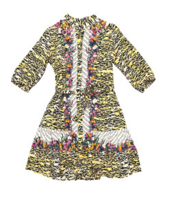 Alternative view of Saloni Tyra Animal Print Silk Belted Mini Shirt Dress Size 0