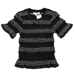 Alternative view of SEA New York NWT Mable Black Cambric Short Sleeve Smocked Top Blouse XS $250