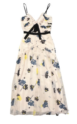 Alternative view of Self-Portrait Pink Floral Chiffon Midi Dress Size 2 Women's