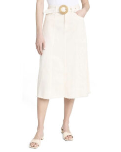 BA&SH NWT Tinna Ivory Flared Midi Skirt Size 34 NEW $265