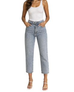 XIRENA High Rise Straight Leg Belted Ankle Jeans Size XS NEW