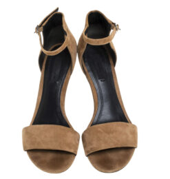 Alternative view of Alexander Wang Abby Lucite Tilt Heel Sandals Beige Suede Ankle Strap EU 38