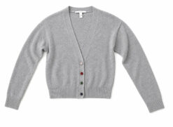 Alternative view of Autumn Cashmere 100% Cashmere Gray Jewel Button V Neck Cardigan Sweater XS