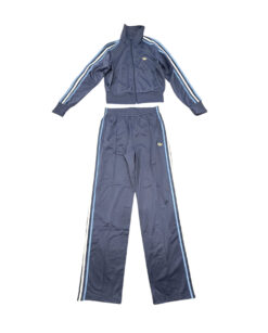 Alternative view of Adidas Originals NWT Firebird Track Set Cropped Jacket Loose Wide Leg Pants Blue M
