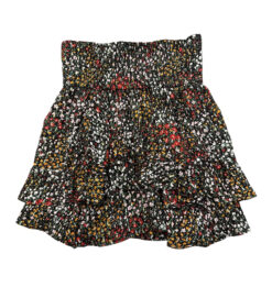 Alternative view of A.L.C. Luna Floral Metallic Silk Smocked Tiered Ruffle Mini Skirt Women's 2