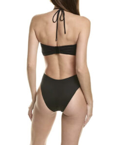 Alternative view of A.L.C. Brooke Black Cutout One Piece Swimsuit Halter U Ring NWT XS