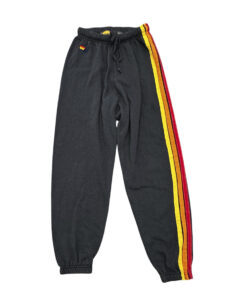 Alternative view of Aviator Nation Charcoal Rainbow 5 Stripe Joggers Sweatpants XS Women's