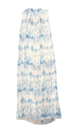 Alternative view of Alice + Olivia Blue Cloud Print Silk Strapless Maxi Dress Size 2