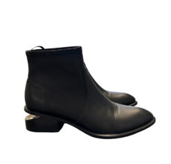 Alternative view of Alexander Wang Kori Stretch Black Leather Ankle Boots Cut Out Heel EU 39