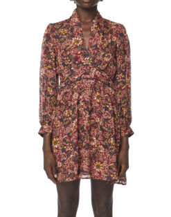 BA&SH Giani Red Floral Long Sleeve Mini Dress Women's Small