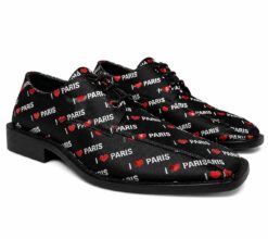 Balenciaga Love Paris Logo Derby Shoes Black Leather Lace Up Men's EU 41 NIB