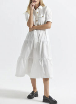 Derek Lam 10 Crosby Buffy White Cotton Utility Dress Size 2