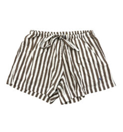 Alternative view of Kerri Rosenthal Weekend Stripe Shorty Shorts Brown White Cotton Poplin XS NWOT