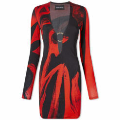 Alternative view of LOUISA BALLOU Helios Embellished Printed Stretch Jersey Mini Dress Small