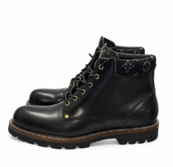 Alternative view of Louis Vuitton Monogram Leather Combat Ankle Boots Black Men's LV 10 EU 44