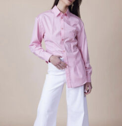 Marni Peony Pink Cotton Button Front Long Sleeve Shirt Blouse IT 38 NWT