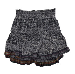 Alternative view of MISA Los Angeles Smocked Tiered Ruffle Mini Skirt Blue Floral Print Women's S