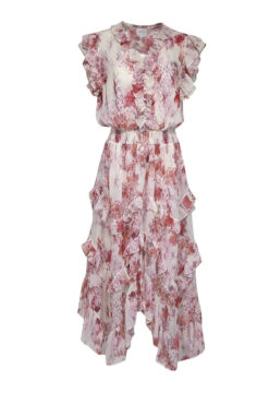 Alternative view of MISA Los Angeles Dakota Ruffle Boho Hi Low Dress Size S Asymmetric Hem