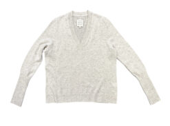 Alternative view of Not Monday Ella V Neck 100% Cashmere Sweater Oat Beige Women's XS