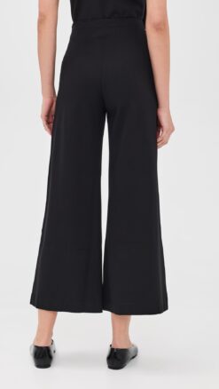 Alternative view of Ripley Rader Los Angeles NWT Black Ponte Knit Wide Leg Crop Pants Size 2 (Small)