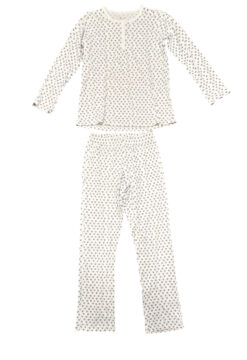 Alternative view of Roller Rabbit Lavender Hearts Henley 2 Piece Long Sleeve Pajamas Set P/XS
