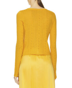 Alternative view of Sablyn Vincent 100% Cashmere Cardigan Marzipan Yellow Button Front Sweater S