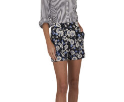 Veronica Beard Babine Navy Floral Linen Blend Shorts Women's Size 0