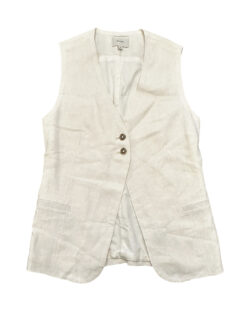 Alternative view of DL1961 Zia Vest Top Ecru Cream Linen Sleeveless Top Size Small