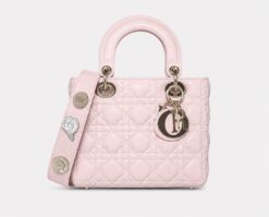 Dior Lady Dior My ABCDior Small Baby Pink Lambskin Cannage Bag Gold HW
