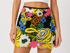 Le Superbe Topanga Canyon Floral Lace Mini Skirt Multicolor NWT Size 2