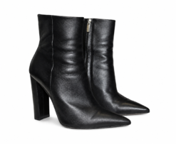 Gianvito Rossi Black Leather Pointed Toe Ankle Boots Heels 40.5 US 10.5 Italy