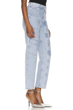 Alternative view of AGOLDE Cooper High Rise Utility Cargo Jeans Light Wash Carpenter Denim Size 23