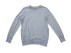 Alternative view of ALO Yoga Glimpse Long Sleeve Top S Blue High Low Side Slit Pullover Athleisure